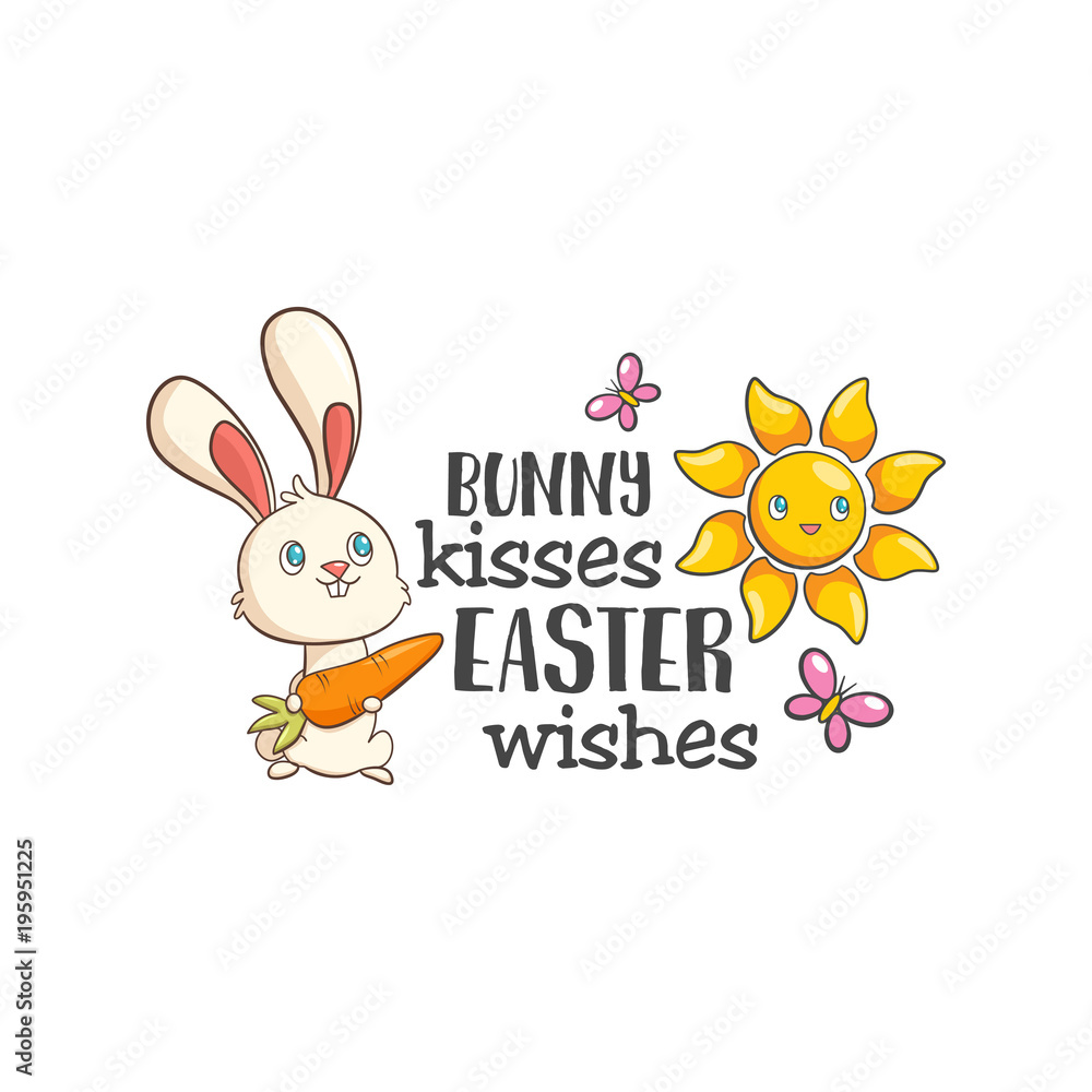 vector cartoon style easter bunny greeting card vector cartoon style easter bunny greeting card