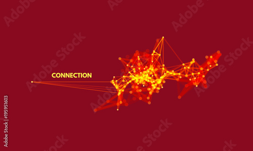 3d connection structure. Futuristic technology style. Vector illustration for science, chemistry or education.