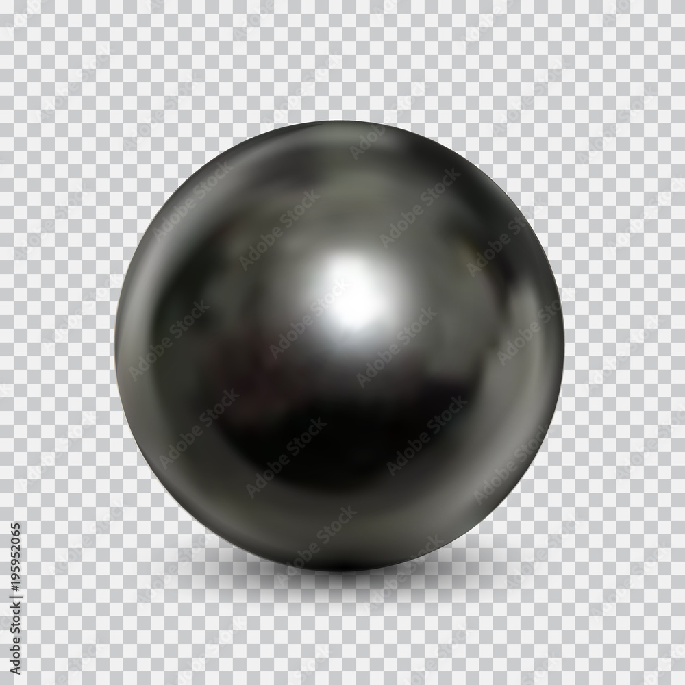 Chrome steel ball realistic isolated on white background Stock Vector