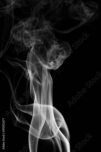 Wallpaper Mural abstract background smoke curves and wave on black background Torontodigital.ca