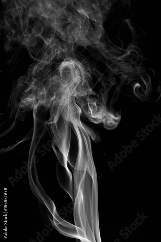 Fototapeta Naklejka Na Ścianę i Meble -  abstract background smoke curves and wave on black background