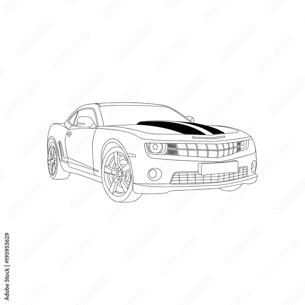 Fototapeta premium Car icon. Vector Illustration. White color