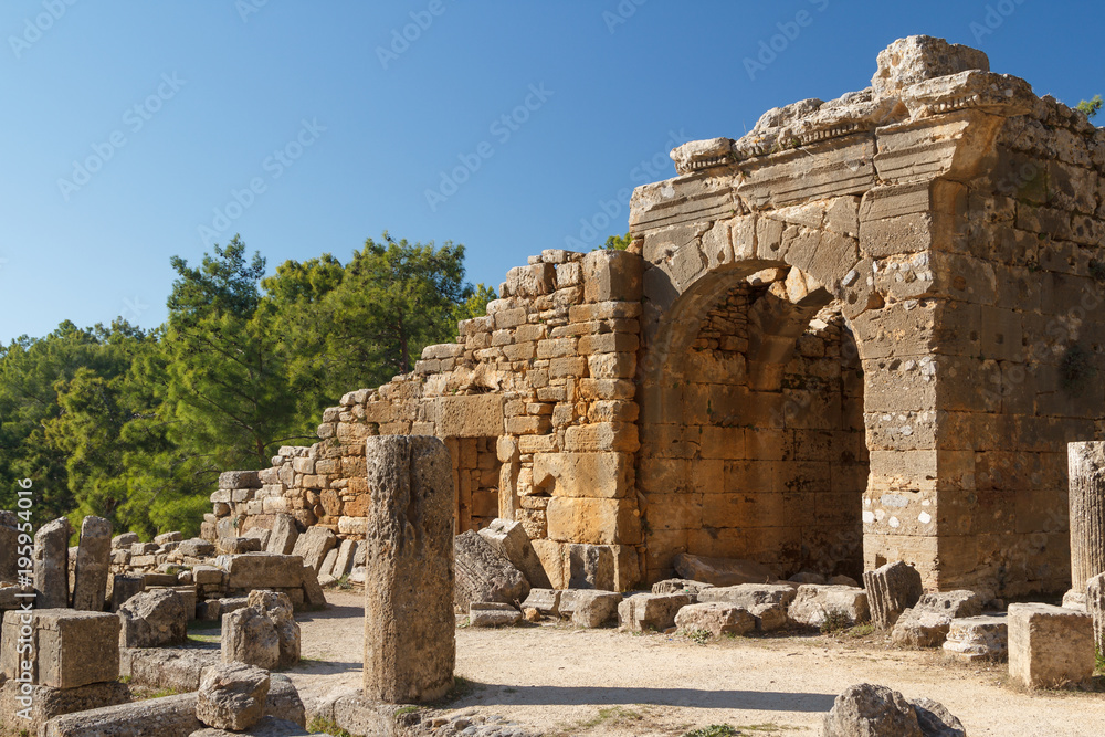 Ruins of the ancient Greek and Roman town Seleucia (Pamphylia), Turkey