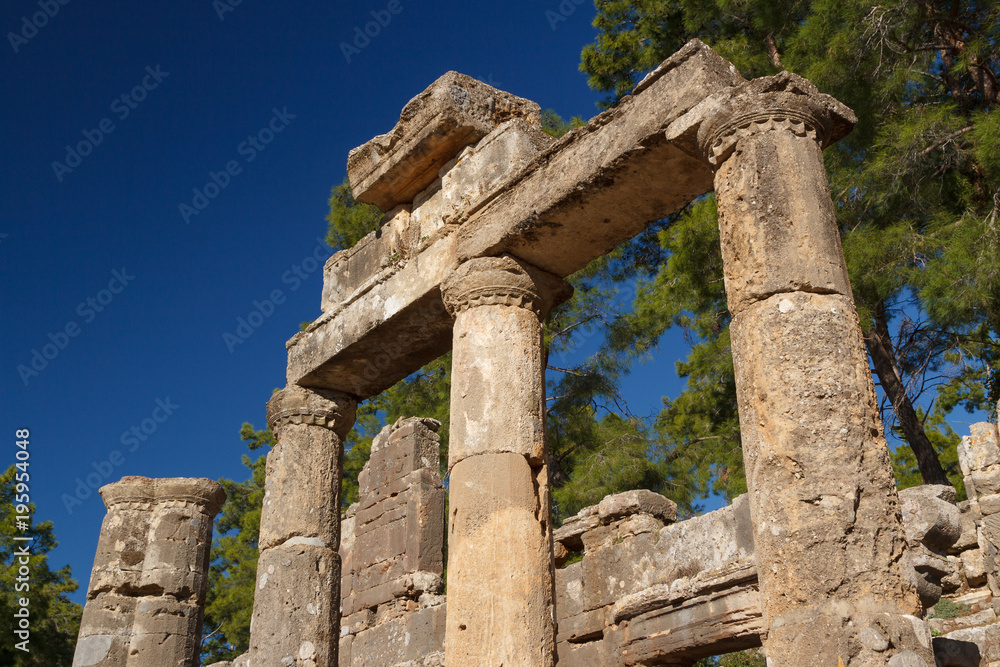 Ruins of the ancient Greek and Roman town Seleucia (Pamphylia), Turkey