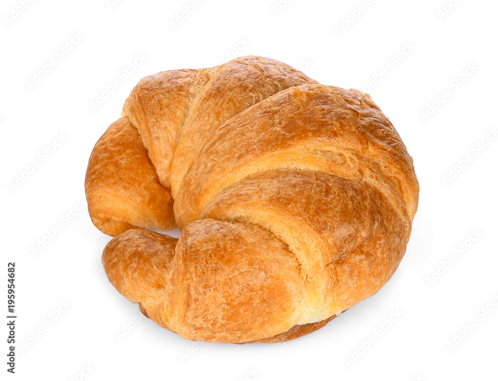 fresh croissant isolated on white background