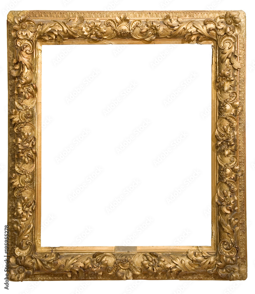 antique golden frame isolated on white background antique golden frame isolated on white background