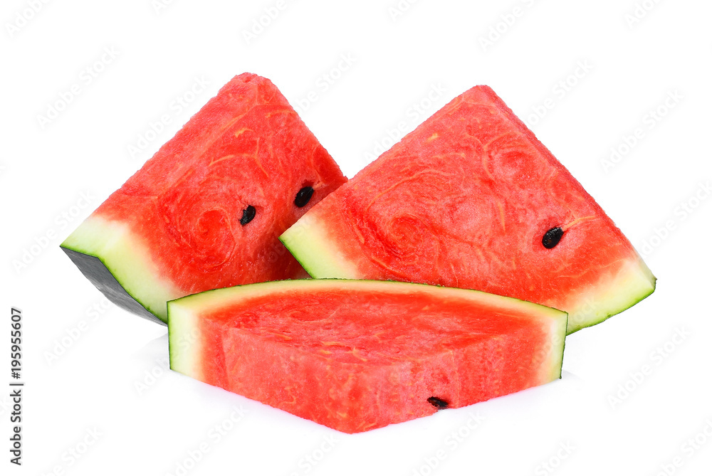 sliced red watermelon isolated on white background sliced red watermelon isolated on white background