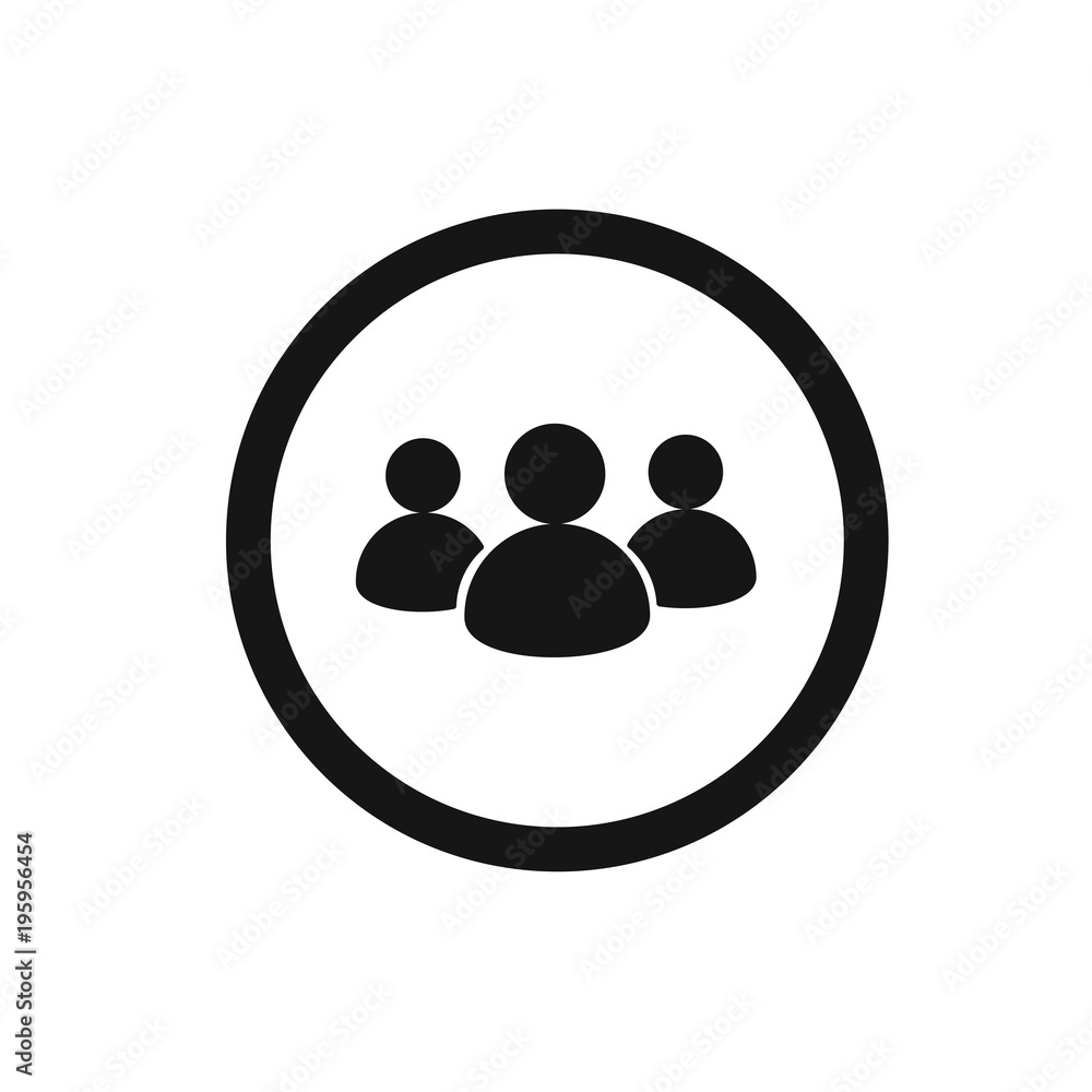 Illustration of crowd of people icon silhouettes vector. Social icon. Flat style design. Community member. Business team work activity Illustration of crowd of people icon silhouettes vector. Social icon. Flat style design. Community member. Business team work activity