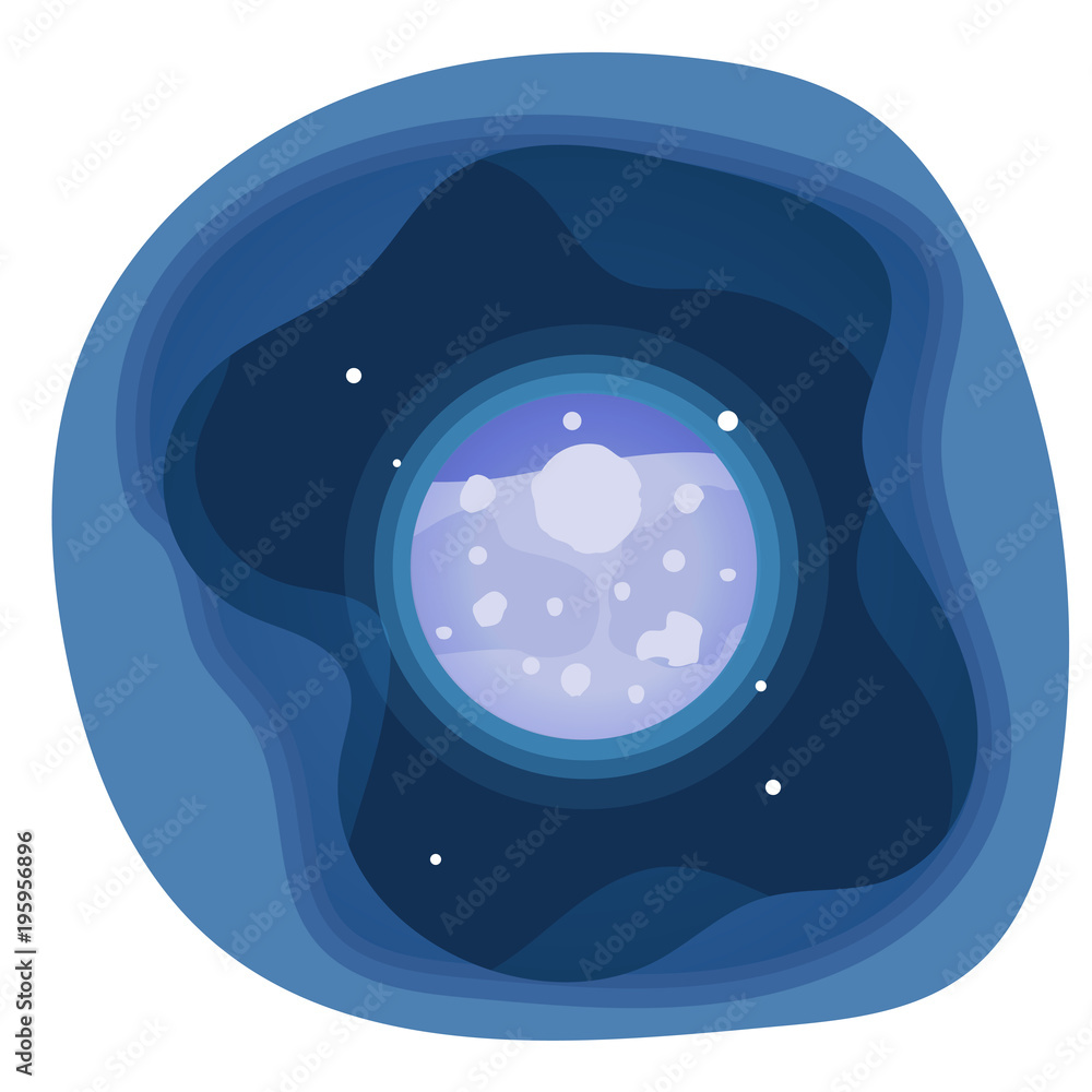 Paper cut shapes Mercury Planet of the solar system icon. Vector illustration. Paper cut shapes Mercury Planet of the solar system icon. Vector illustration.
