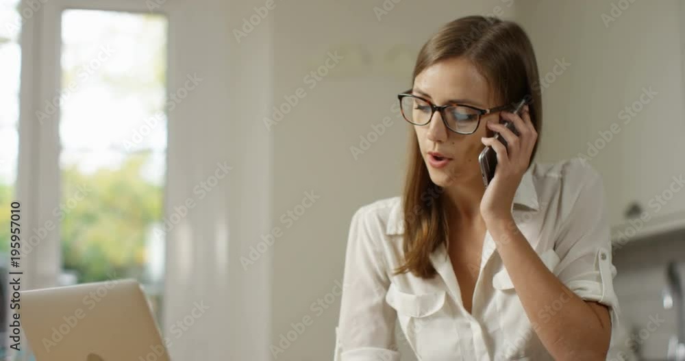 4K Confident female business manager dealing with a difficult colleague over the phone 4K Confident female business manager dealing with a difficult colleague over the phone