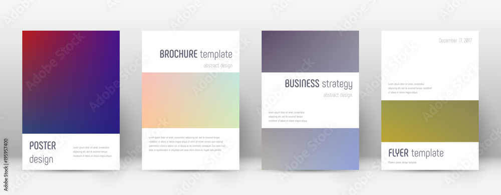 Flyer layout. Minimalistic posh template for Brochure, Annual Report, Magazine, Poster, Corporate Presentation, Portfolio, Flyer. Artistic color transition cover page.