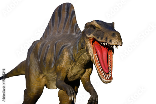Tyrannosaurus, prehistoric era dinosaur showing his toothy mouth