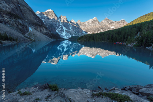 Sunrise at Moraine lake in Canadian Rockies, Banff National Park, Canada. © lucky-photo
