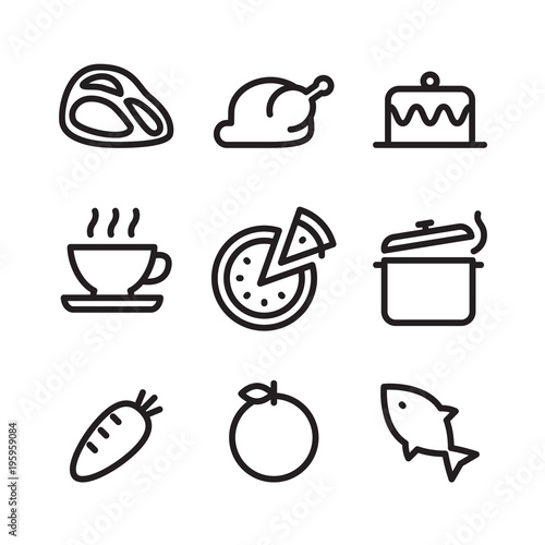 outline icon food, vector