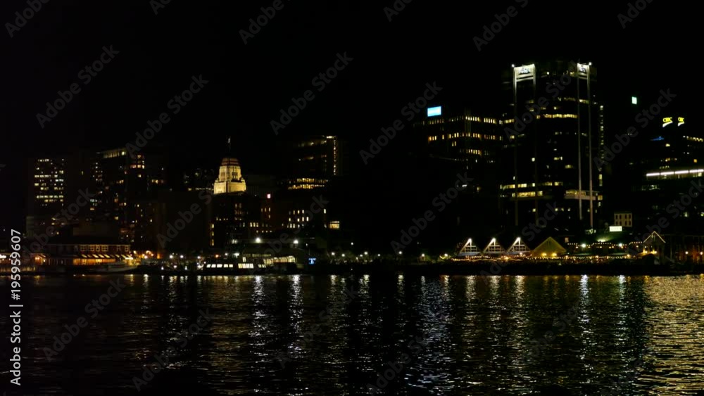 An establishing shot of Halifax City Nova Scotia Canada at night An establishing shot of Halifax City Nova Scotia Canada at night