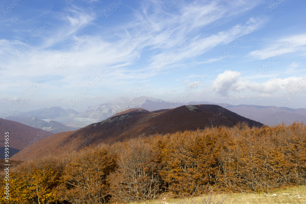 autumn peak of mountain summit view in matese park autumn peak of mountain summit view in matese park