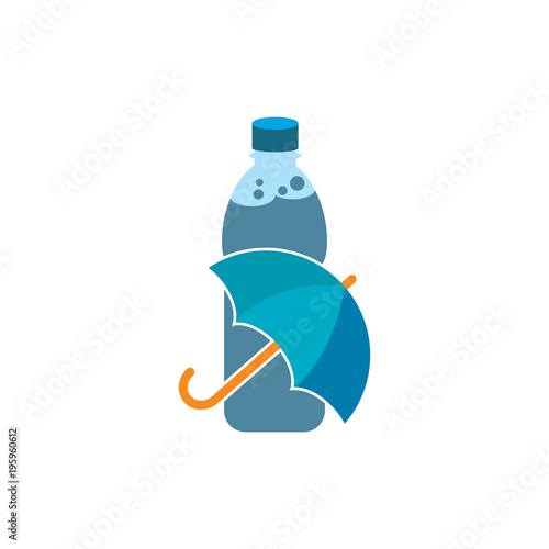 Umbrella Bootle Logo Icon Design