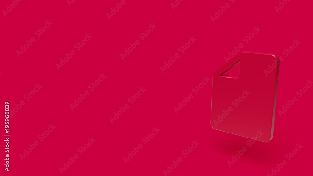 3D Icon of document isolated on a red background. 3D Icon of document isolated on a red background.