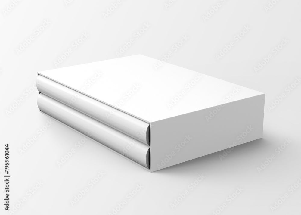 Naklejka premium Blank book with cardboard box cover