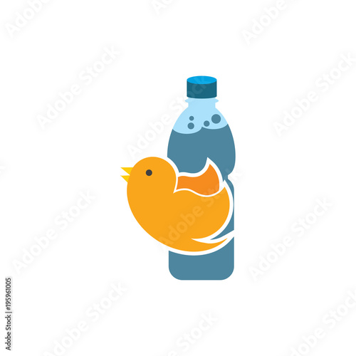 Bird Bootle Logo Icon Design