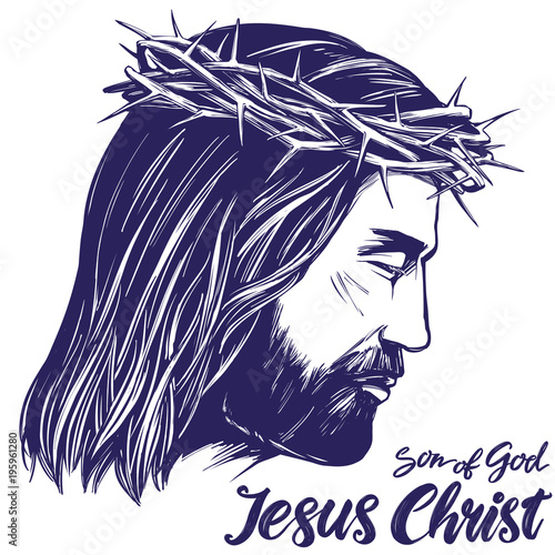 Jesus Christ, the Son of God, symbol of Christianity hand drawn vector illustration sketch