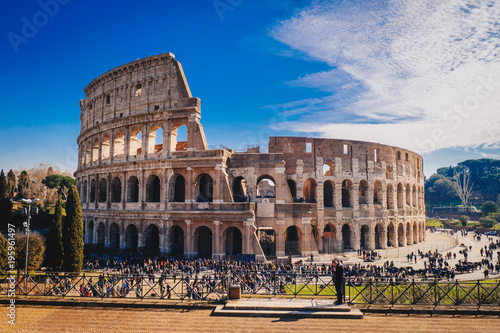Obraz na plátne The Roman Colosseum in Rome, Italy HDR image