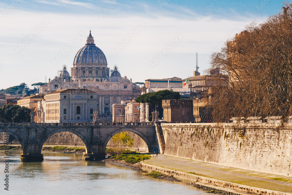 View of the Basilica St Peter in Rome, Italy