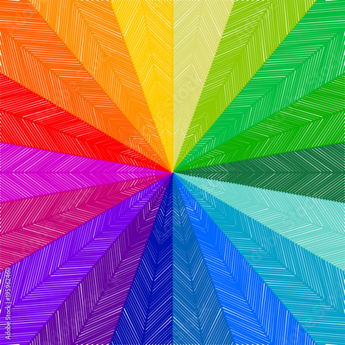 colorful strips from the center. rainbow color concept. vector illustration.