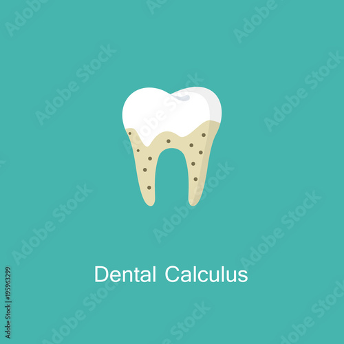 Tartar or calculus teeth illustration vector icon.