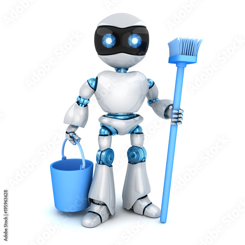 White robot cleaner