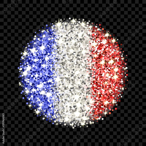 France flag sparkling badge