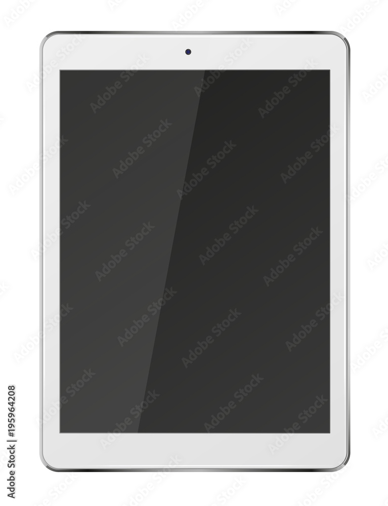 Tablet pc computer with black screen isolated on white background. Vector illustration. Tablet pc computer with black screen isolated on white background. Vector illustration.