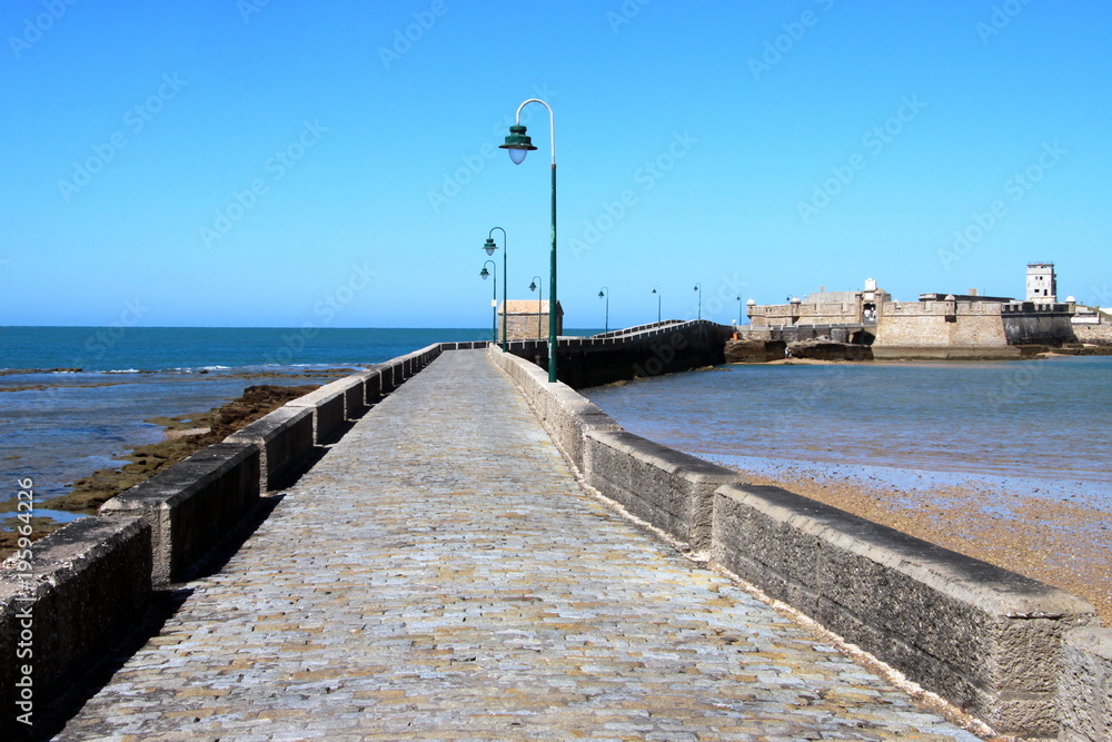  Fortress of San Sebastian on the shores of the ancient maritime city of Cadiz.