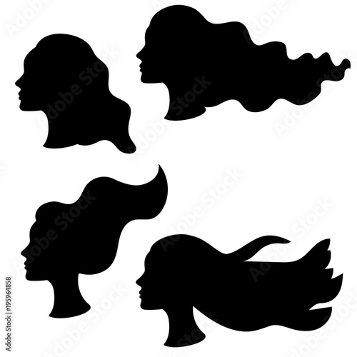 Woman's face logo design template.