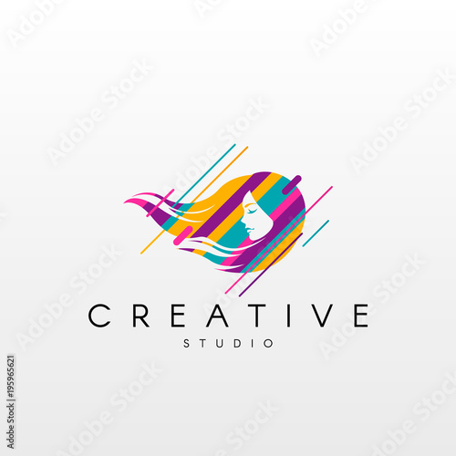 Beauty logo. Abstract Beauty logo design, made of various geometric shapes in color. 