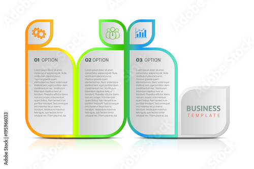 Business template with 3 steps, options or processes. Can by used for strategy, workflow, research, presentation, timeline.