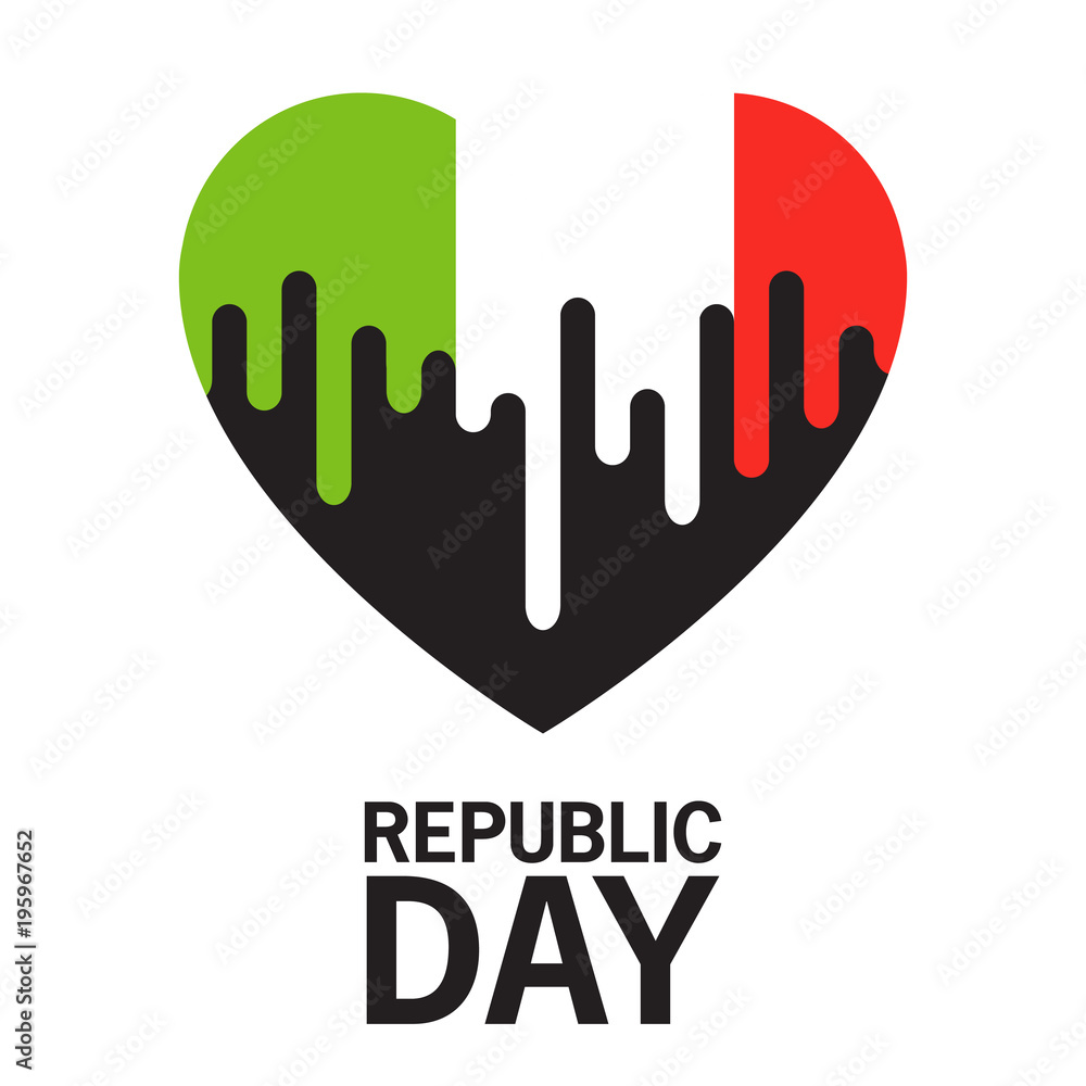 Obraz premium Heart with green,red,white color.Symbol heart of national flag of Italy. Holiday Day of the Republic.Design concept for a banner festive.Second of June holiday