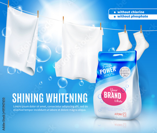 Realistic Laundry Detergent Ad Poster