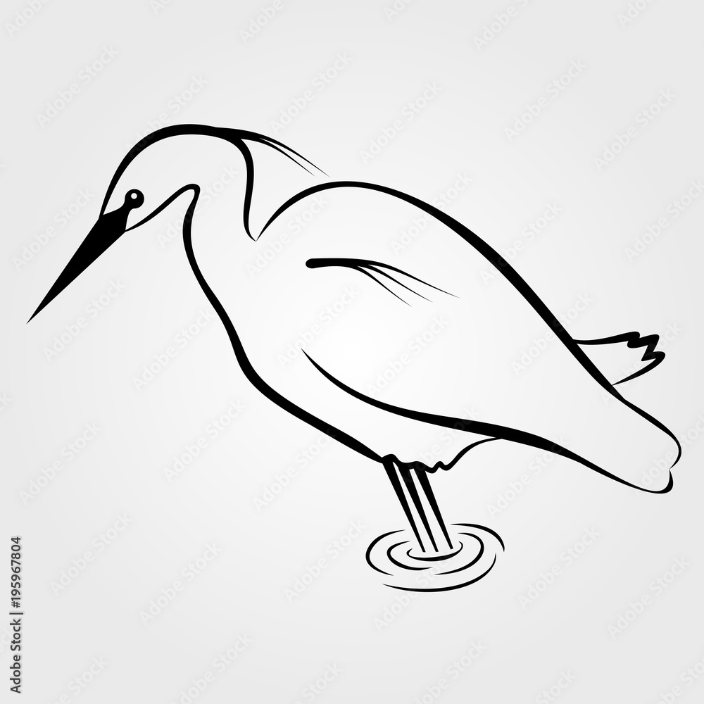 Fototapeta premium Heron icon isolated on white background.