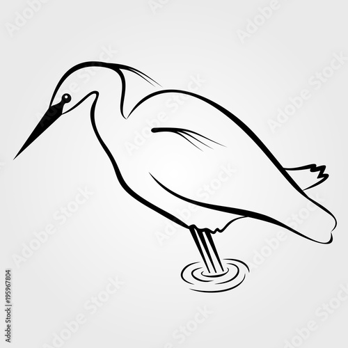 Heron icon isolated on white background. photo