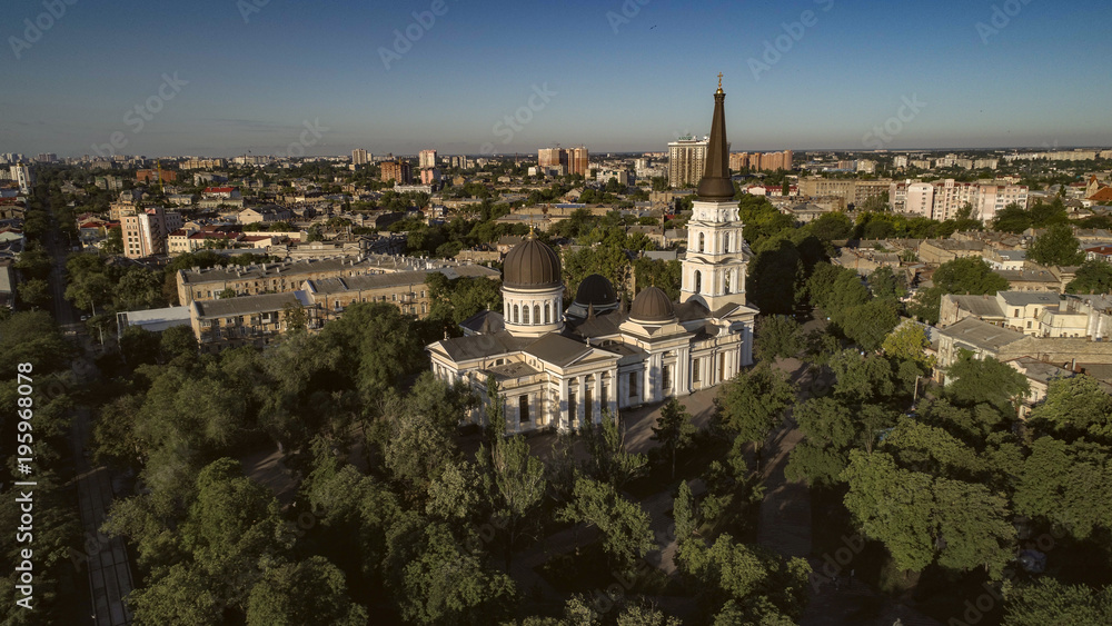 Aerial Preobrazhensky Cathedral, Odessa