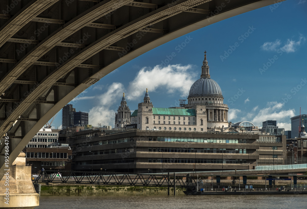St Pauls Cathedral from under Blackfriars Station