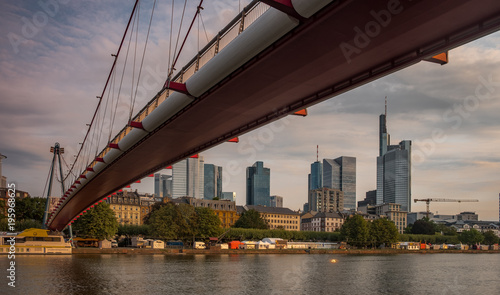 Holbeinsteg bridge with Frankfurt skyline © Jason Row Photo