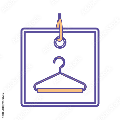 commercial hangtag with wire clothes hook vector illustration design