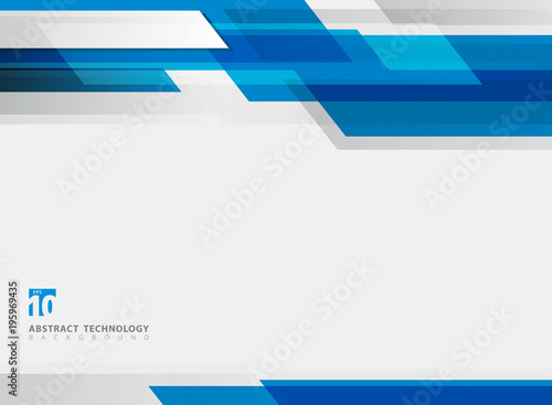 Abstract technology geometric blue color shiny motion background.