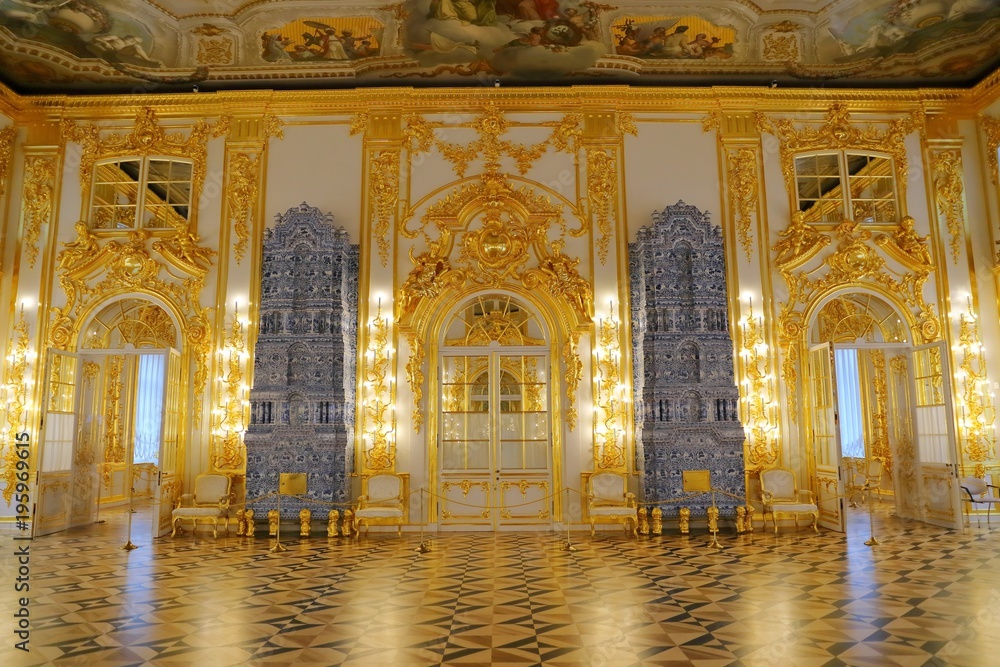 Φωτογραφία Interior of Catherine Palace a Rococo palace in Tsarskoye Selo Saint Petersburg