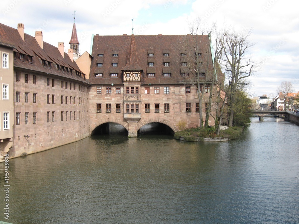 Holy Spirit Hospital of the free imperial city of Nuremberg, built in 1332, donated by Herdegen Valzner. Former depository of the Holy Roman Empire of German Nation empire  jewels