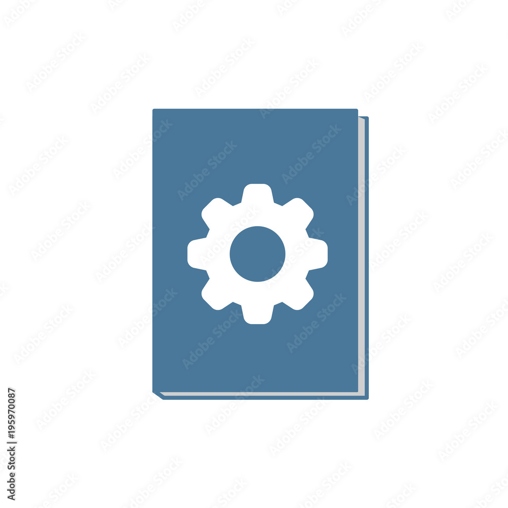 Book icon with settings sign. Book icon and customize, setup, manage, process concept Book icon with settings sign. Book icon and customize, setup, manage, process concept
