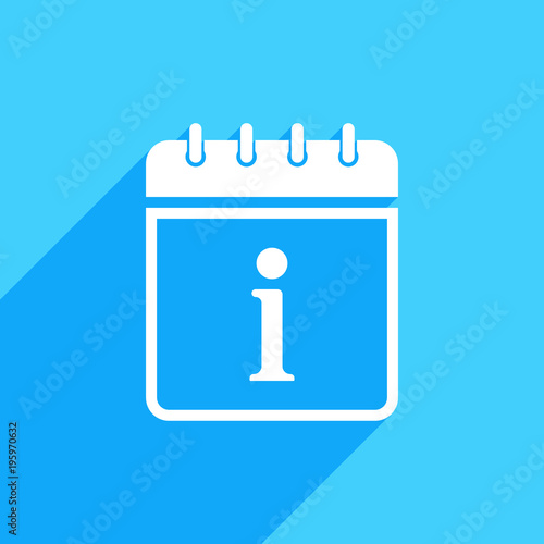 Calendar icon with information sign. Calendar icon and about, faq, help, hint concept