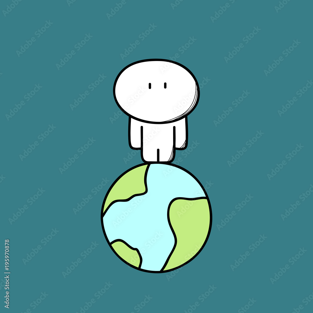 Lonely cute man on the planet Earth in empty space. Alone person in the whole universe, loneliness and solitude cartoon vector illustration. Stock Vector | Adobe Stock Lonely cute man on the planet Earth in empty space. Alone person in the whole universe, loneliness and solitude cartoon vector illustration. Stock Vector | Adobe Stock